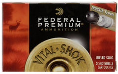Federal PB127RS Premium Vital-Shok TruBall 12 Gauge 2.75 Rifled Slug 1 oz Slug Shot 5 Bx/ 50 Cs