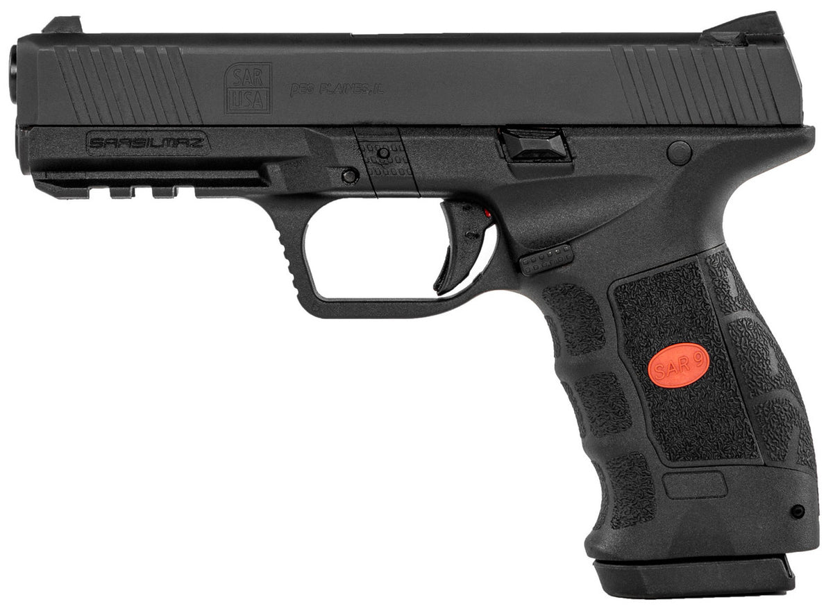 Sar USA SAR9BL SAR9 9mm Luger 4.40 17+1 (2) Black Black Steel Slide Black Interchangeable Backstrap Grip Ambidextrous Frame Safety