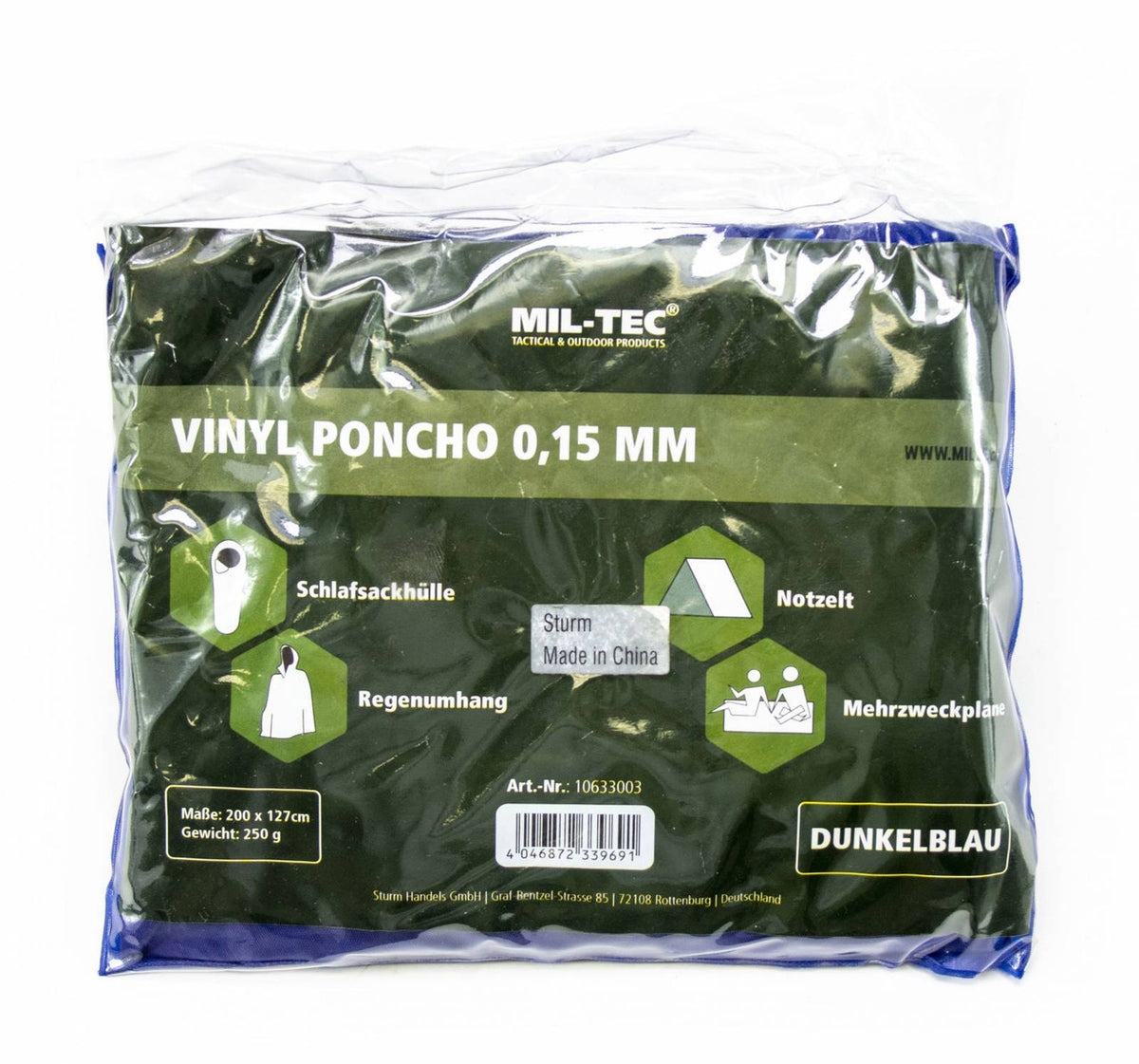 MIL-TEC® Vinyl Poncho Dark Blue