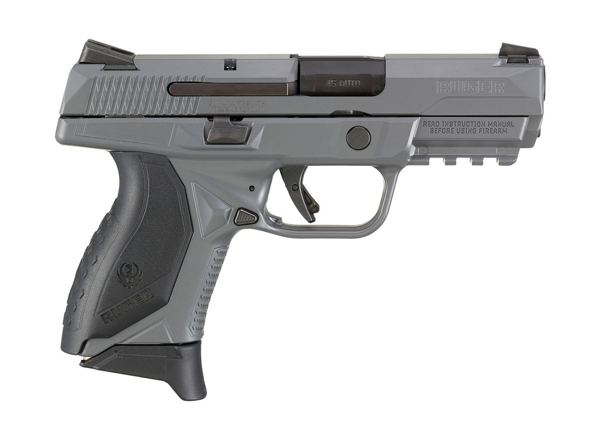 Ruger 8649 American  45 ACP 3.75 7+1 Gray Cerakote Black Wraparound Ergonomic Grip