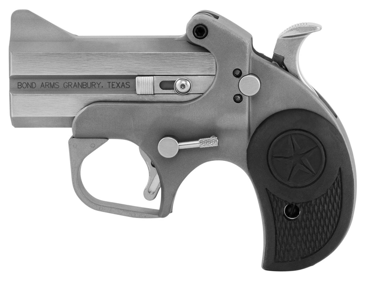 Bond Arms BARW Rowdy  410/45 Colt (LC) Derringer 3 2 Black Rubber Grip Polished Stainless Steel Frame