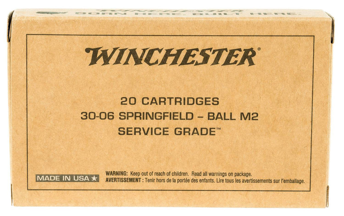 Winchester Ammo SG3006W Service Grade  30-06 Springfield 150 gr Full Metal Jacket (FMJ) 20 Bx/ 10 Cs