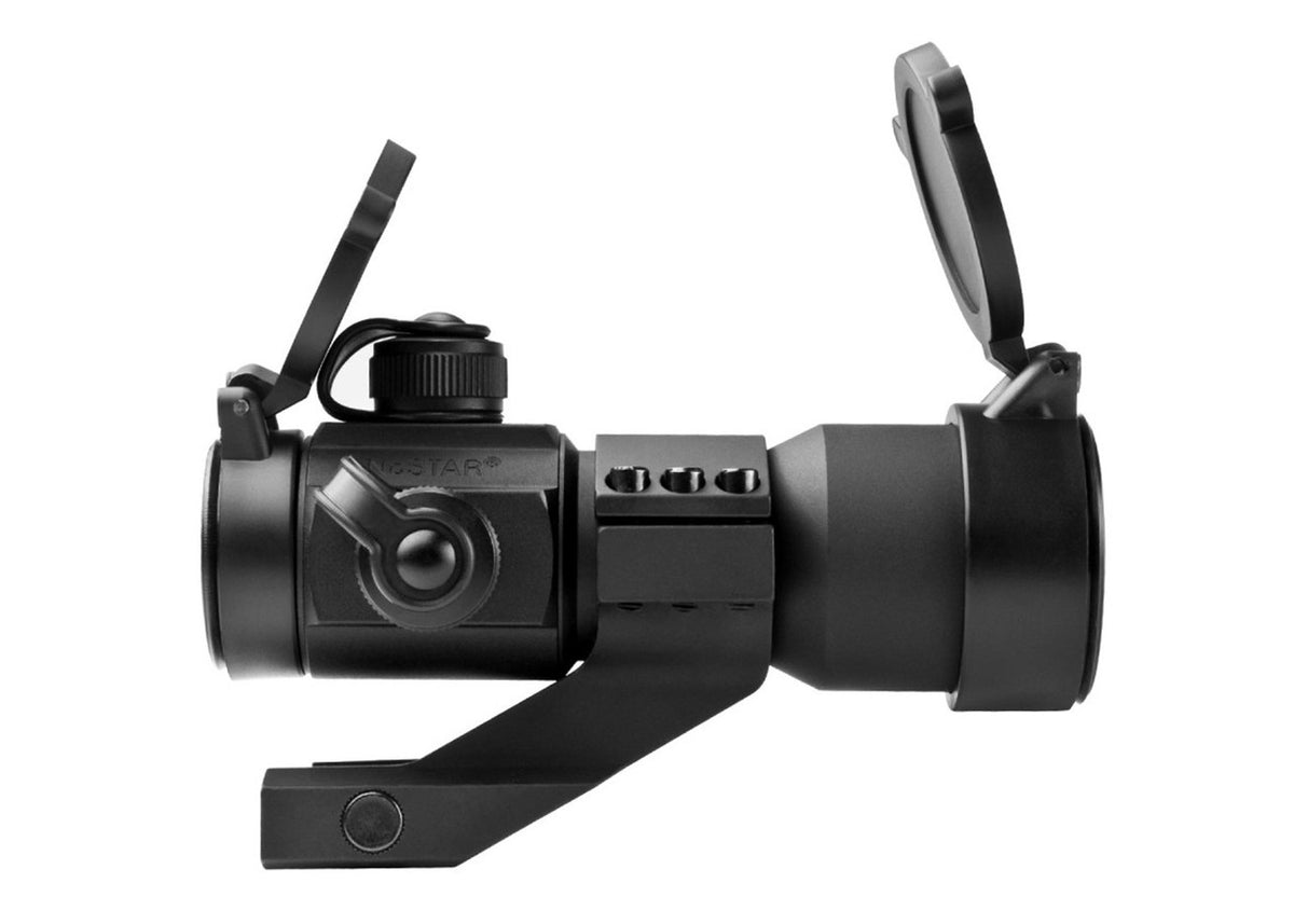 NcStar Tube Reflex Optic Black Anodized 1x35mm 30mm Tube 3 MOA Illuminated Red/Green/Blue Dot Reticle Â