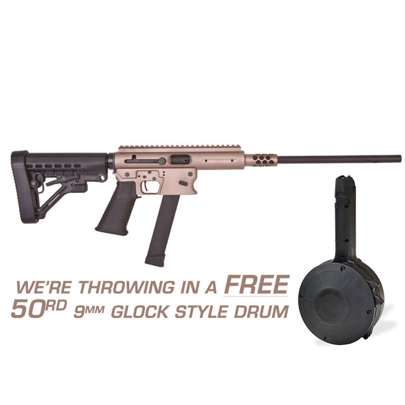 Aero ASR Survival Rifle 9MM - Dark Earth - with 50rd Glock Style Drum