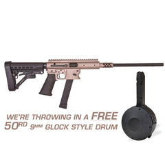 Aero ASR Survival Rifle 9MM - Dark Earth - with 50rd Glock Style Drum