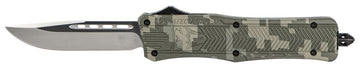 Cobra Tec Knives MADCCTK1MDNS CTK-1 Medium 3 Drop Point Plain D2 Steel Army DigiCamo Aluminum Handle OTF