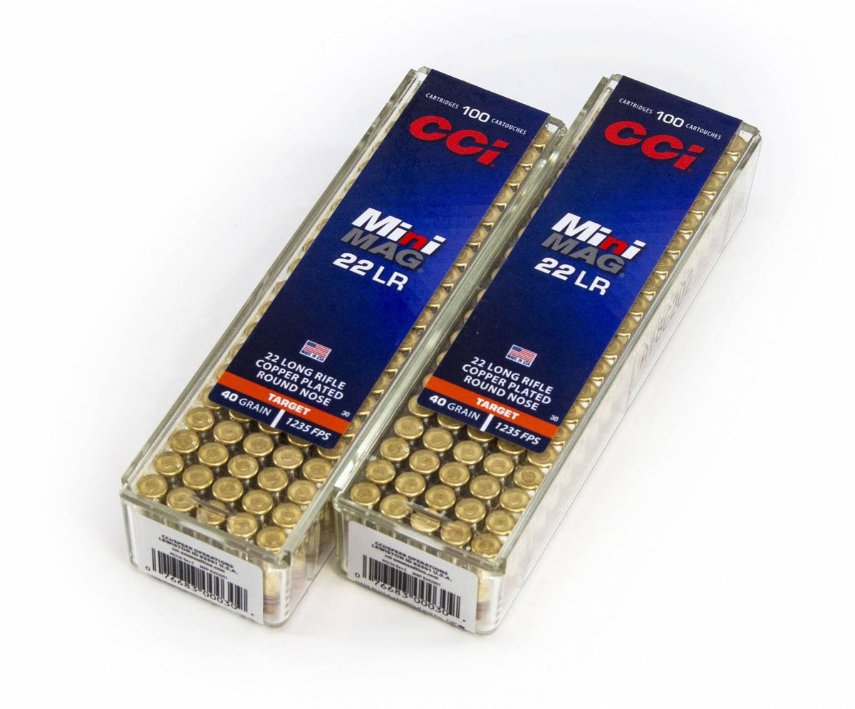 CCI 30 22LR Mini Mag 40gr Copper Plated RN 200rd Quick Pack