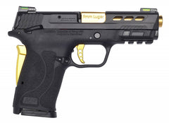 Smith & Wesson 13227 M&P Shield EZ Performance Center 9mm Luger 3.83 8+1 Matte Black Black Polymer Grip Manual Thumb Safety Gold Titanium Coated Ported Barrel