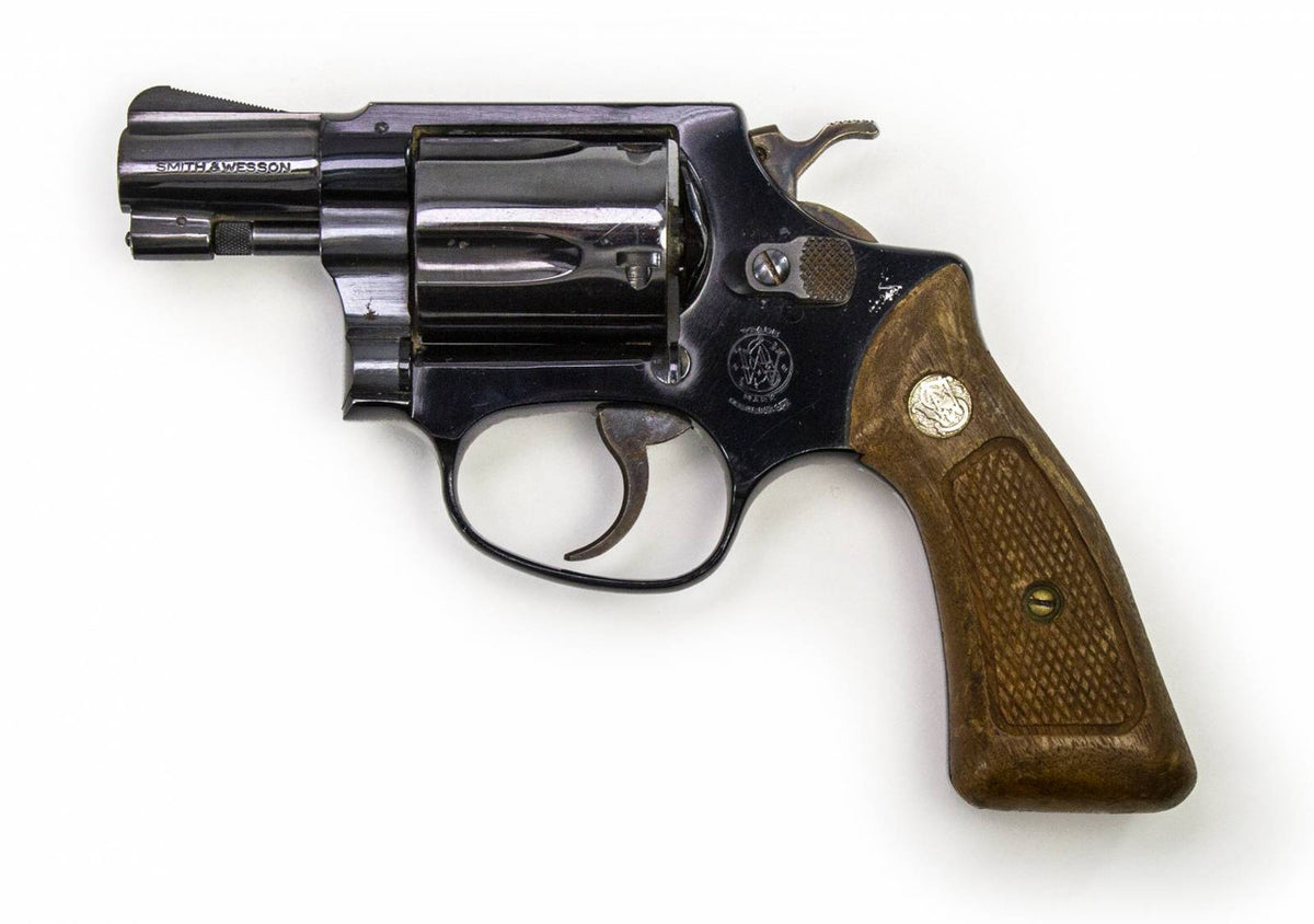 S&W 37 38 SPECIAL 2 BARREL REVOLVER AIRWEIGHT WOOD GRIPS-USED4707