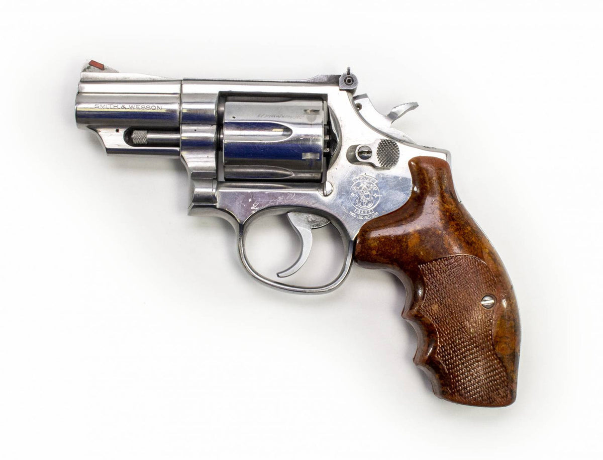 S&W 66-2 357 MAG 2.5 BARREL STAINLESS STEEL WOOD CHECKERED GRIPS-USED7581