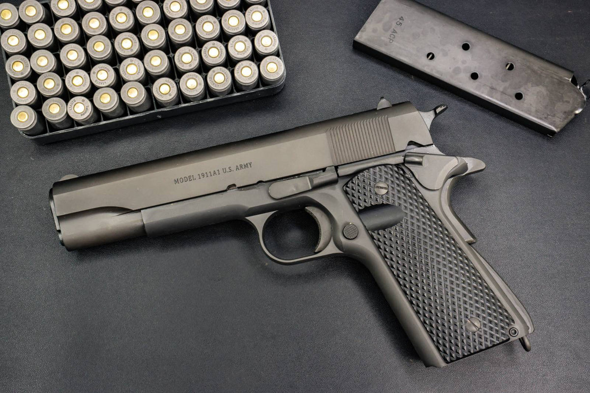 Remington 1911 Grips - Black & Pewter Laminate