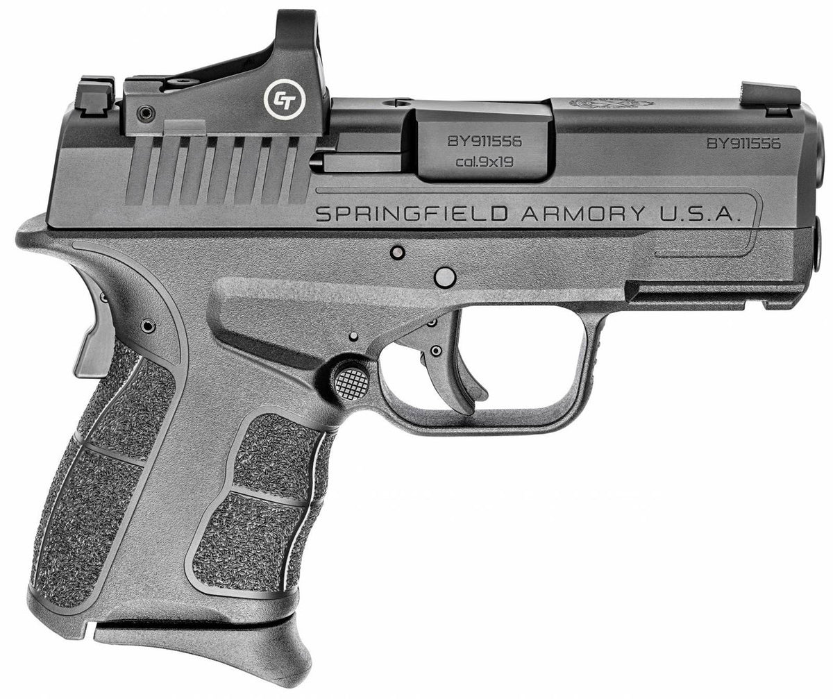 Springfield Armory XDSG9339BCT XD-S Mod.2 OSP 9mm Luger 3.30 9+1, 7+1 Railed Black Frame Black Melonite Steel with Optic Cut Slide Enhanced Textured Black Polymer Grip Includes Crimson Trace CTS-1500 Red Dot