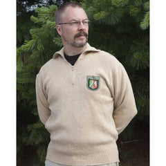 German Khaki Police Turtle Neck Sweater with Zipper - Medium - Used