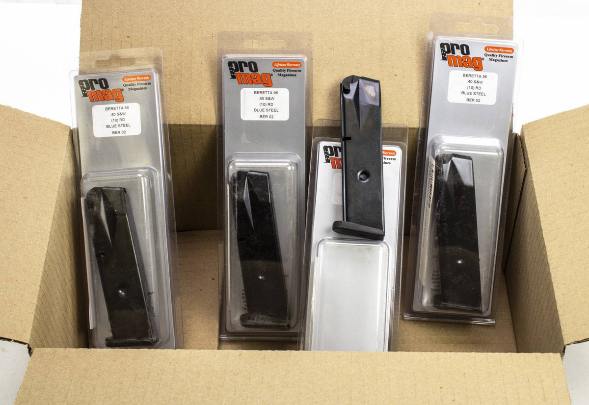 4 NEW PRO MAG BERETTA 96, .40 S&W 10RD BLUE STEEL MAGS