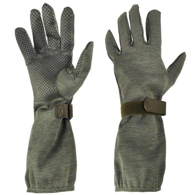 German OD Nomex Pilot Gloves with Gripper (New) - Large