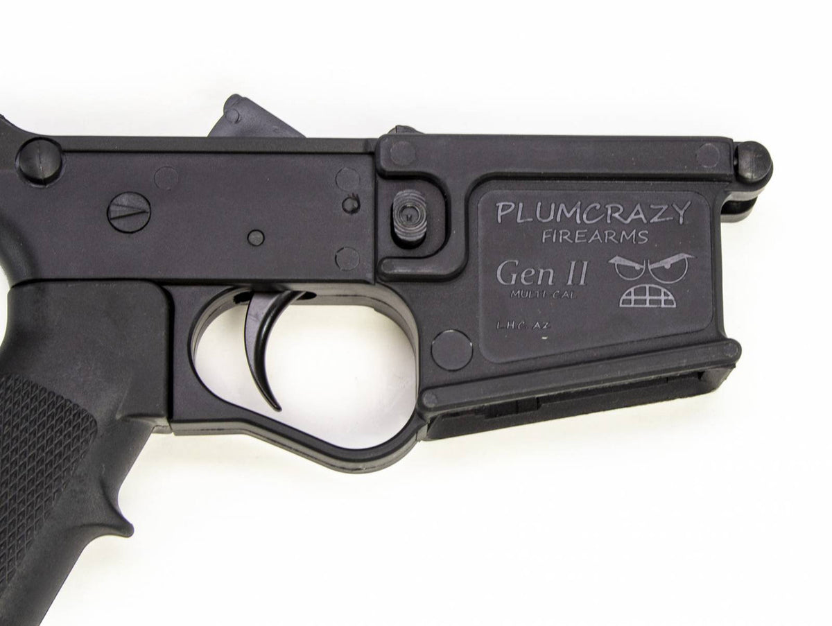 COMBO DEAL! E3 Arms PlumCrazy Gen II AR 15 Complete Lower Receiver with Polymer Buffer Tube + Bushmaster A3 Upper V Match with Forward Assist and Dust Cover Installed +  AR15 Platform .223 Wylde Barrel 16.25 1:8 Twist RH in Black Nitride