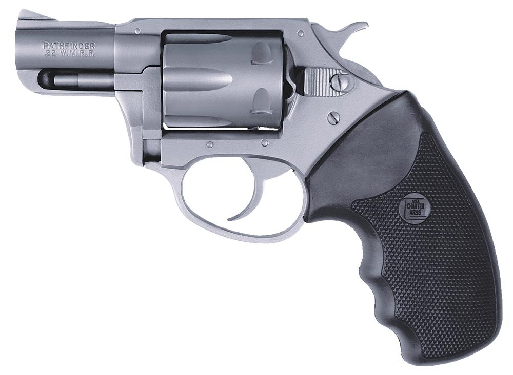 Charter Arms 72224 Pathfinder Revolver Single/Double 22 Long Rifle (LR) 2 6 Rd Black Rubber Grip Stainless