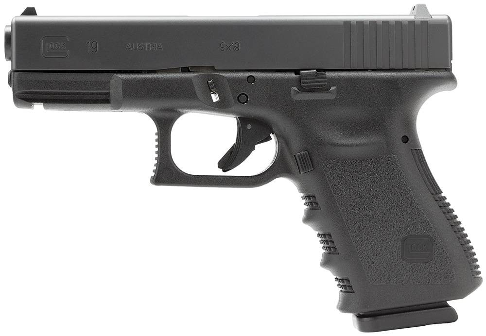Glock PI1950203 G19 Gen 3 Compact 9mm Luger 4.10 15+1 Black Steel Slide Black Polymer Grip