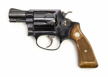 S&W 37 38 SPECIAL 2 BARREL REVOLVER AIRWEIGHT WOOD GRIPS-USED9577