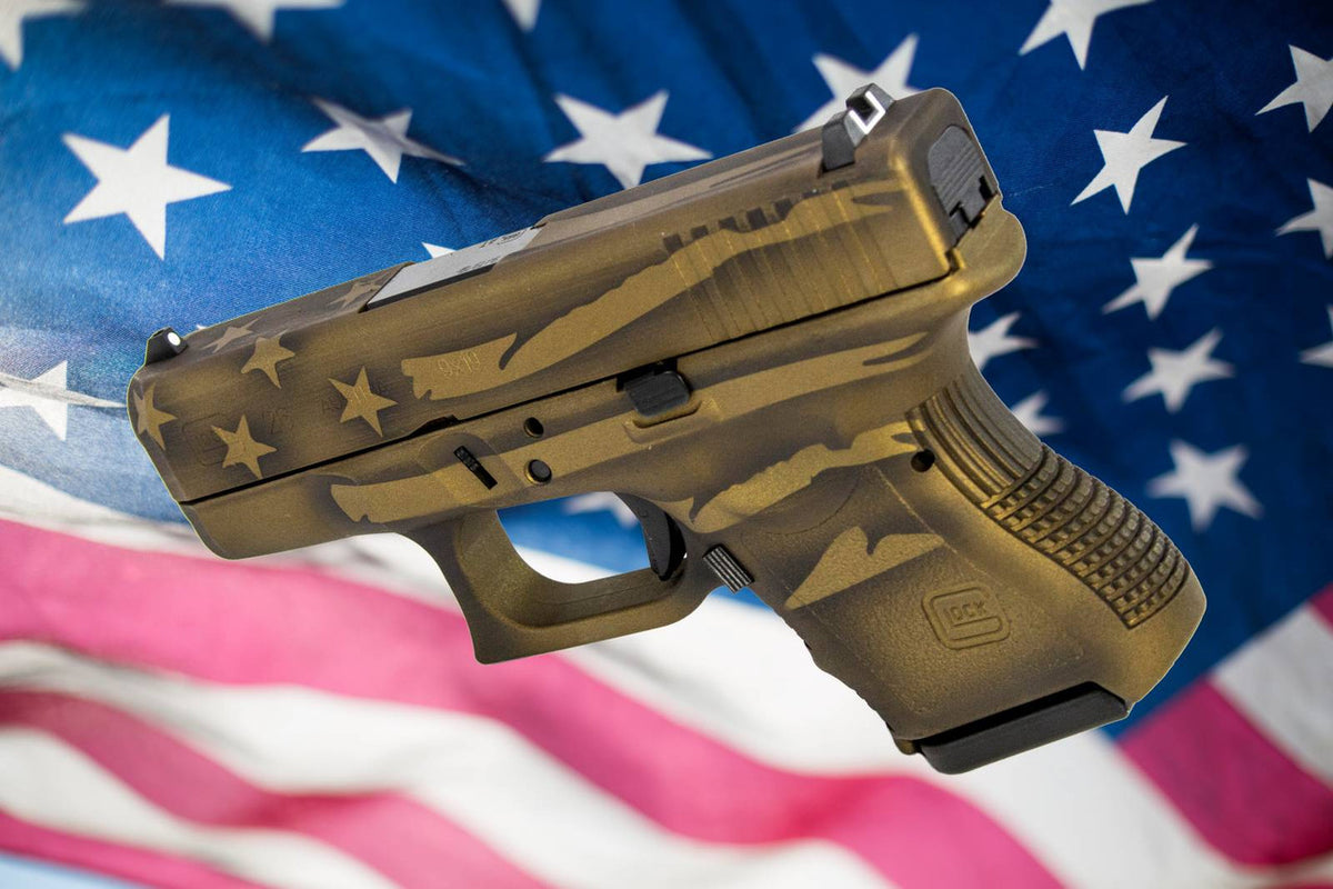 Glock G26 Gen3 Subcompact 9MM Luger Black/Coyote Battle Worn Flag Cerakote