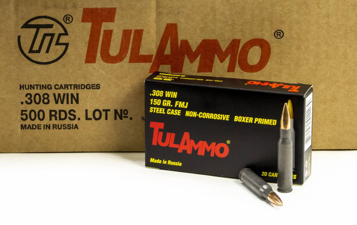 TULAMMO .308 WIN 150GR FMJ 500RDS STEEL CASE