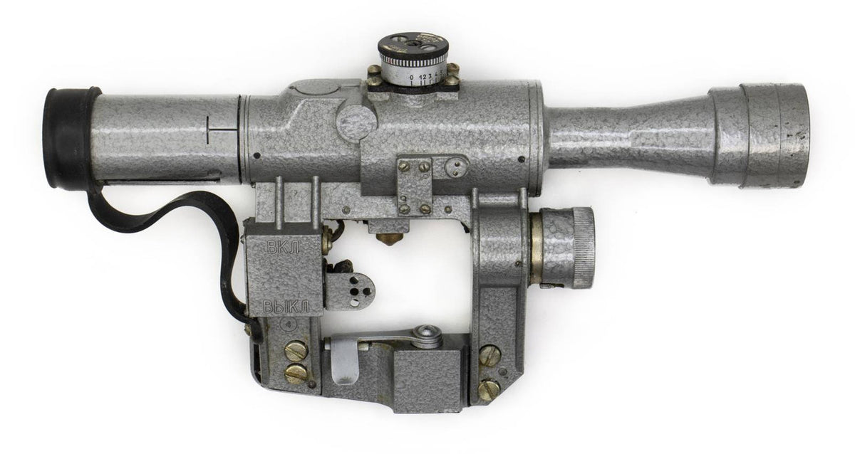 SVD Dragunov Scope 4x24 POSP - 1000m Range Finding Reticule Calibrated For 1.7m Height- Red Illuminated Reticle
