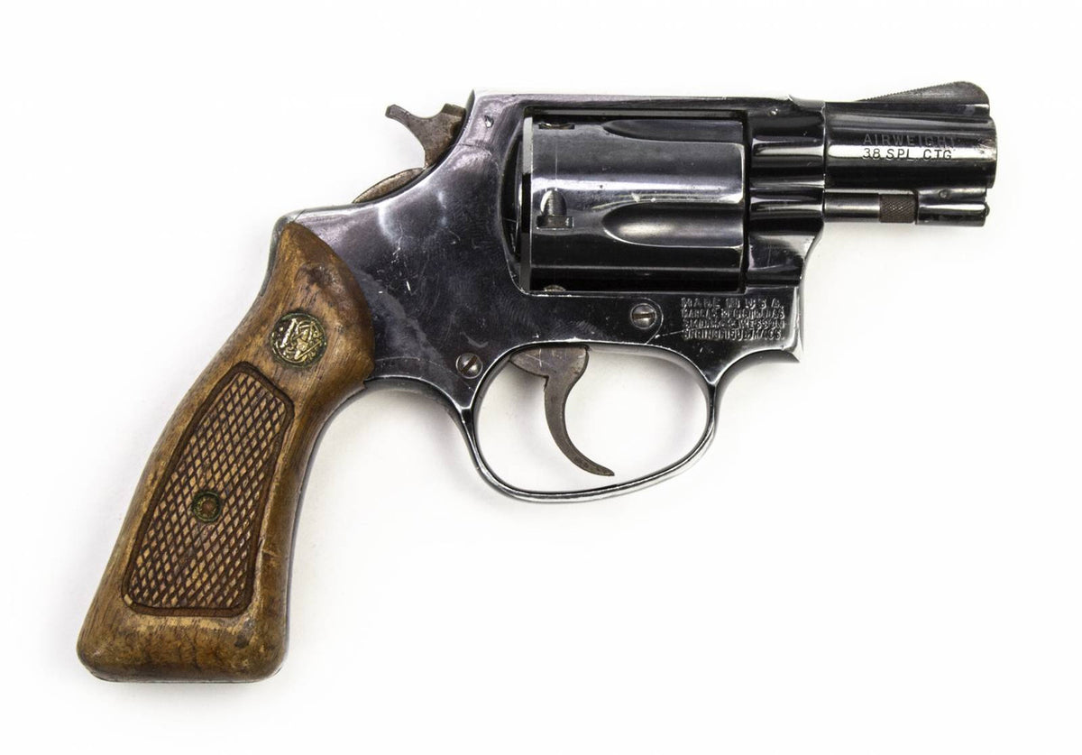 S&W 37 38 SPECIAL 2 BARREL REVOLVER AIRWEIGHT WOOD GRIPS-USED3132