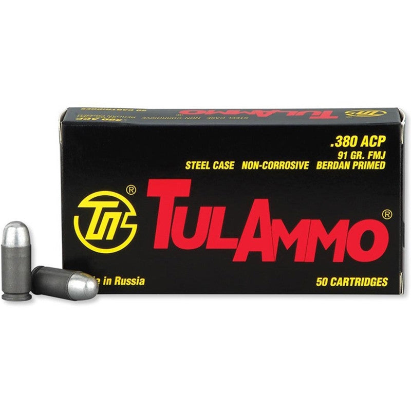 Tulammo TA380910 Handgun  380 ACP 91 gr Full Metal Jacket (FMJ) 50 Bx/ 20 Cs
