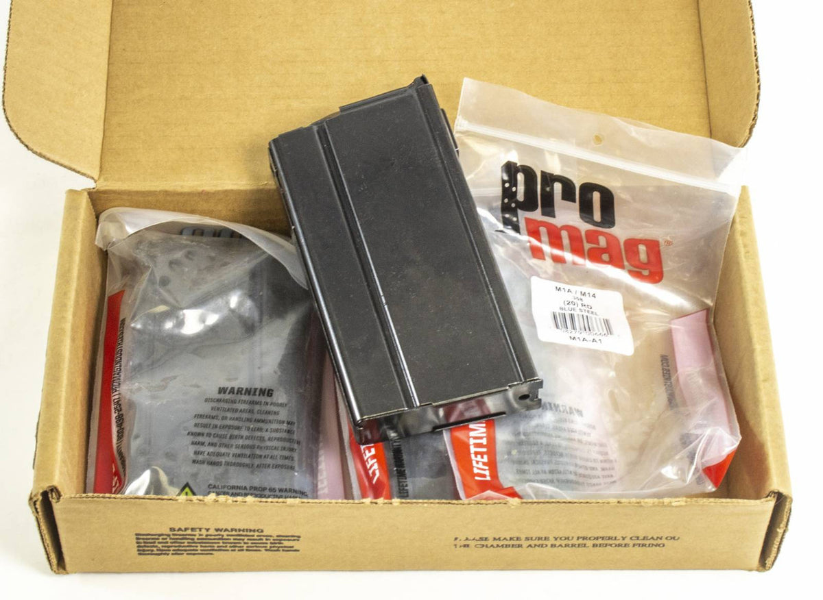 3 NEW PRO MAG M1A/M14 .308 20RD BLUE STEEL MAGS