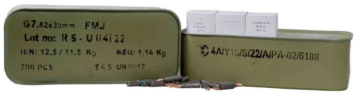 Red Army Standard Romanian 7.62x39mm 123 gr Full Metal Jacket Boat-Tail 700rds