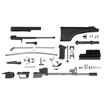 AK-47 7.62x39mm Parts Kit with Combo Front Sight/Gas Block, Black Polymer Stock and Quad Rail Handguard