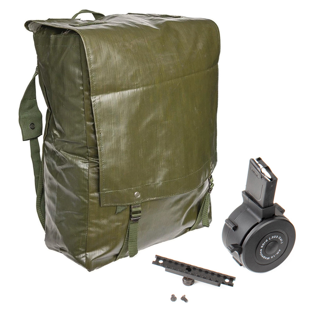 AR-15 Tactical Bundle - Czech OD M85 Rucksack, RWB Drum Mag & Rail