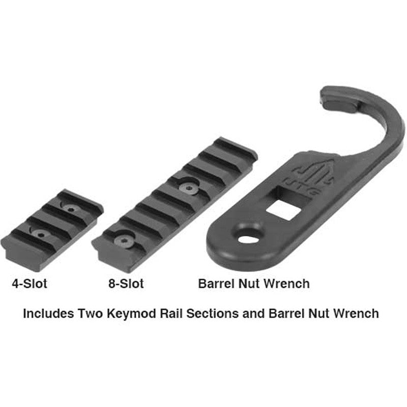 UTG Pro MTU019SSK Pro Slim Rail KeyMod AR-15 Black Hardcoat Anodized Aluminum 15 Picatinny