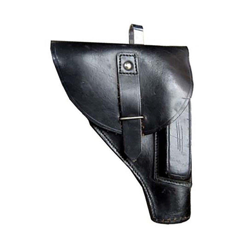 Italian Black Leather Holster with Mag Pocket (Used)