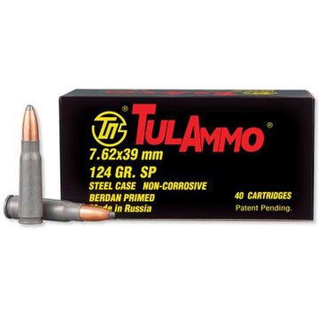 Tulammo UL076213 Rifle  7.62x39mm 124 gr Soft Point (SP) 40 Bx/ 25 Cs