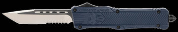 Cobra Tec Knives LNYCTK1LTS CTK-1 Large 3.75 Tanto Part Serrated D2 Steel NYPD Blue Aluminum Handle OTF
