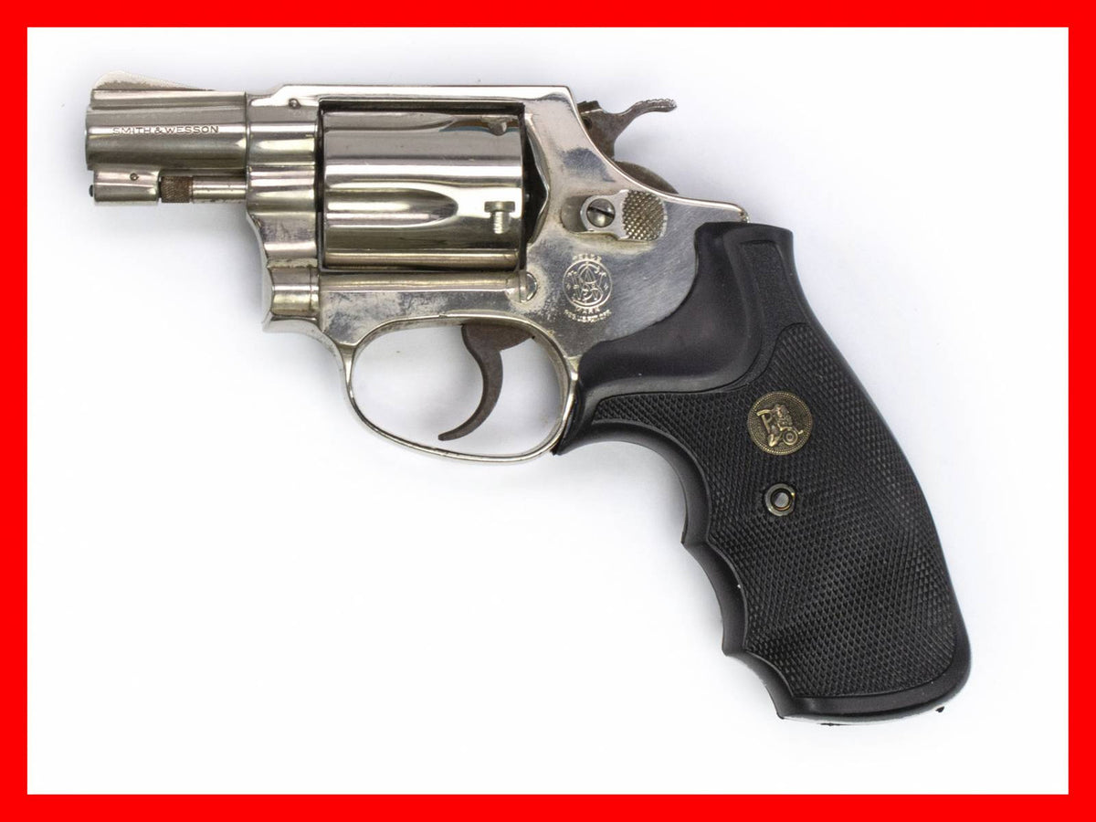 S&W 36 38 SPECIAL 2 BARREL NICKEL FIXED SIGHT SQUARE BUTT WITH TRIMMED HAMMER