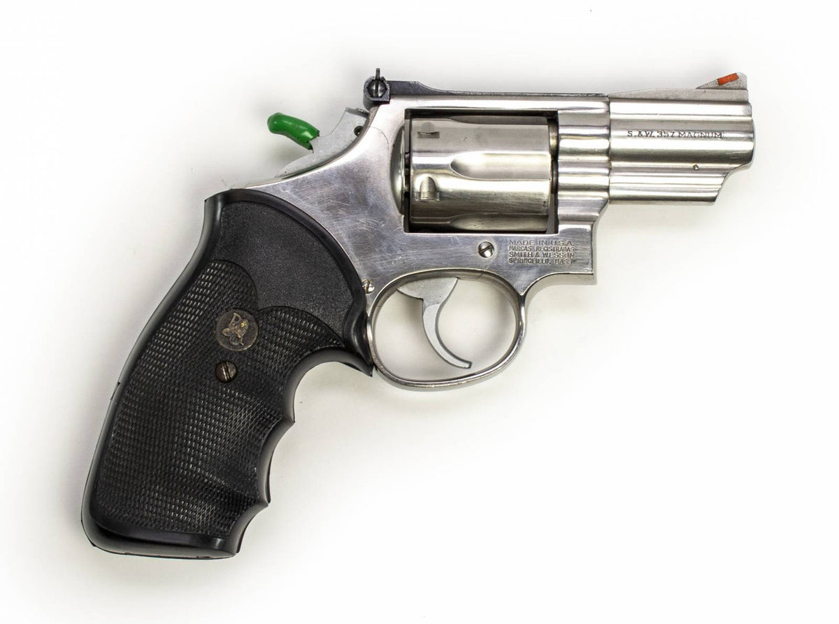 S&W REVOLVER 66-3 357 MAG 2.5 BARREL ADJ SIGHTS ROUND BUTT - STAINLESS W/ BLACK RUBBER GRIP7932