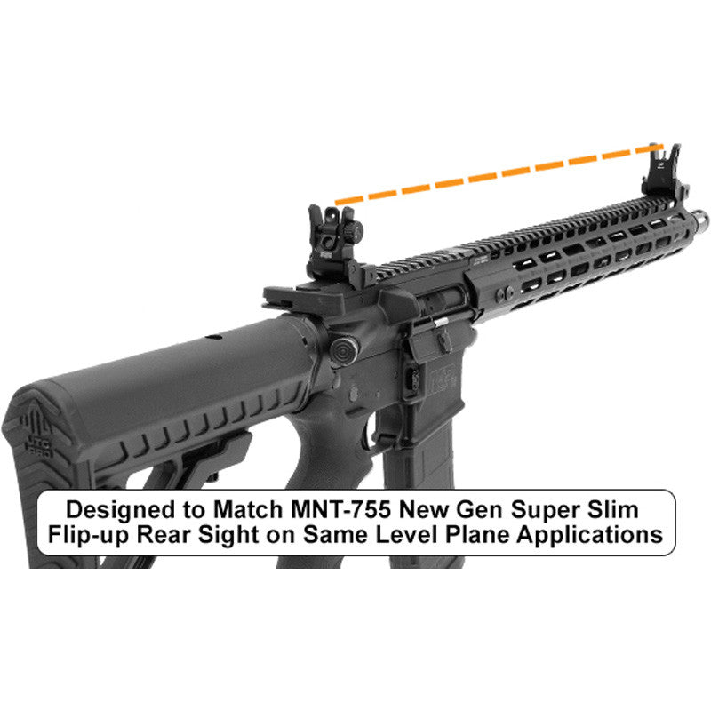 UTG MNT-955 Low Profile Rear Sight AR-15 Black Hardcoat Anodized Folding
