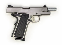 SDS Imports 1911, 45 ACP Carry 4.25 8+1 Stainless Steel Black Polymer Grip