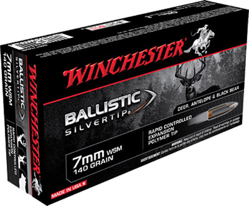 Winchester Ammo SBST7MMS Ballistic Silvertip  7mm WSM 140 gr Polymer Tip 20 Bx/ 10 Cs