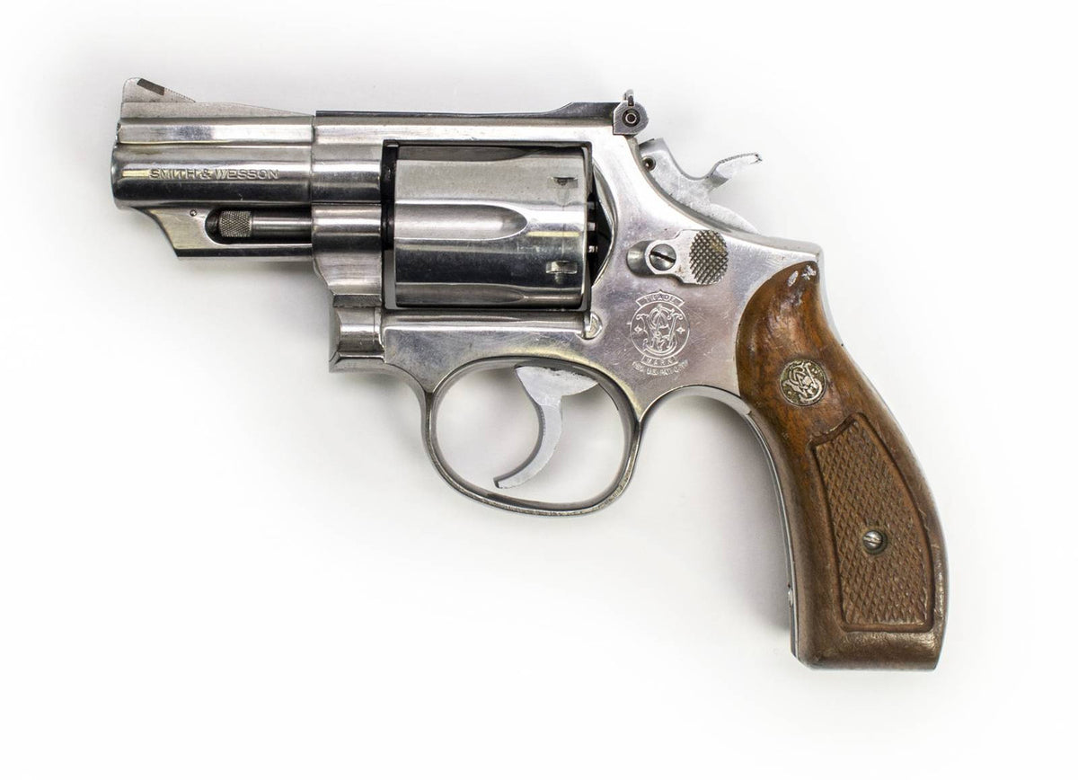 S&W 66-2 357 MAG 2.5 BARREL STAINLESS STEEL WOOD CHECKERED GRIPS-USED9875