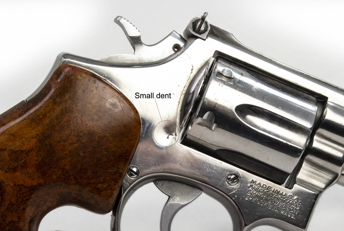 S&W 66-2 357 MAG 2.5 BARREL STAINLESS STEEL WOOD CHECKERED GRIPS-USED7581