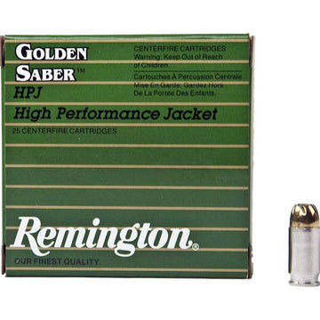 Remington Ammunition GS380B Golden Saber  380 ACP 102 GR Brass Jacket Hollow Point (BJHP) 25 Bx/ 20 Cs