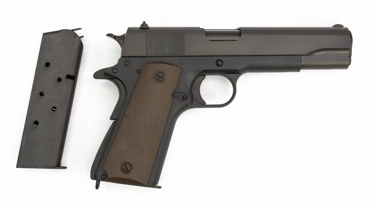 Blem SDS Imports 1911 A1 US Army 45 ACP 5 Dark Gray Finish Fully Checkered Grip Handgun