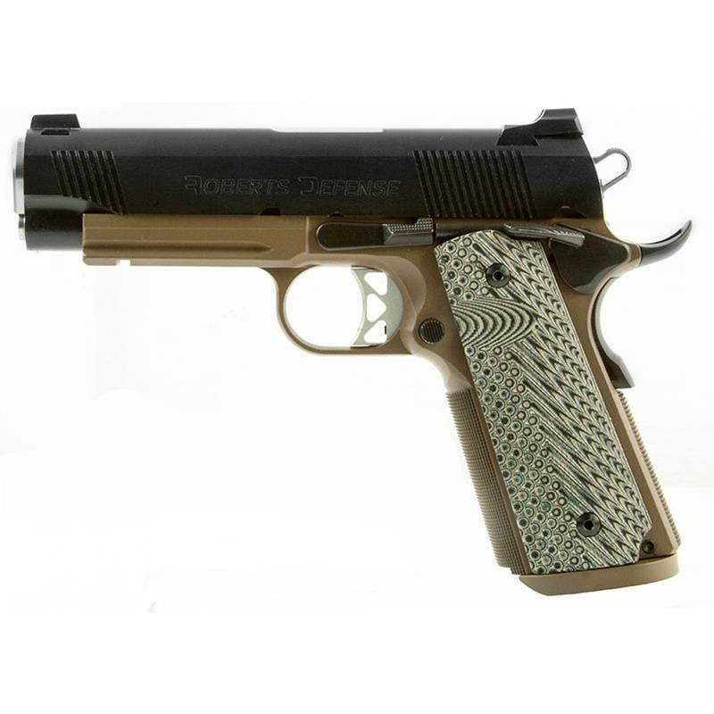 Roberts Defense Desert Ops Custom 1911 Semi-Auto .45 ACP 4.25 Match Grade Barrel - Flat Dark Earth Nitride Finish