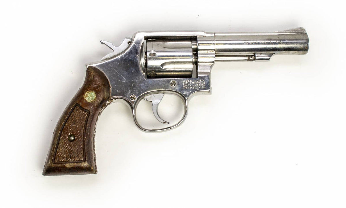 S&W REVOLVER 64-3 38 SPECIAL 4 BARREL - STAINLESS W/ WOOD GRIPS9845