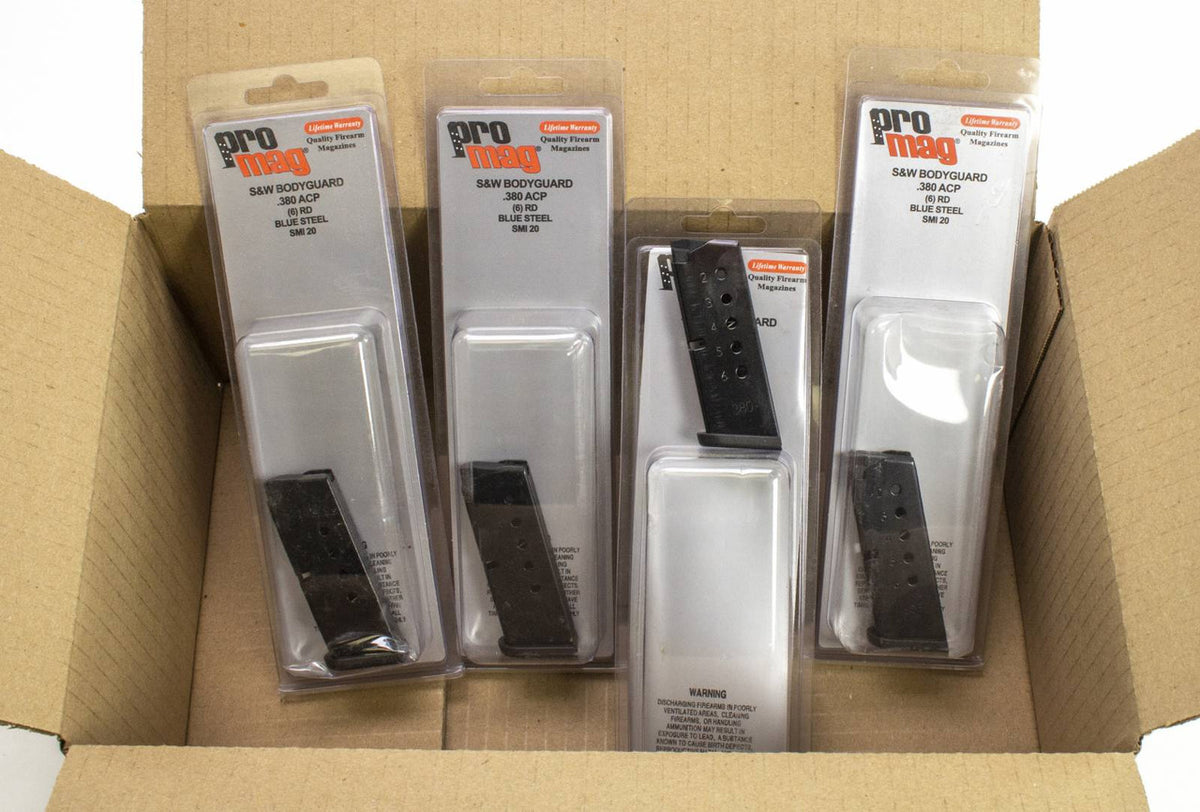 4 NEW ProMag S&W 380 ACP 6rd Bodyguard Black Oxide Detachable