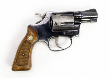 S&W 37 38 SPECIAL 2 BARREL REVOLVER AIRWEIGHT WOOD GRIPS-USED8899