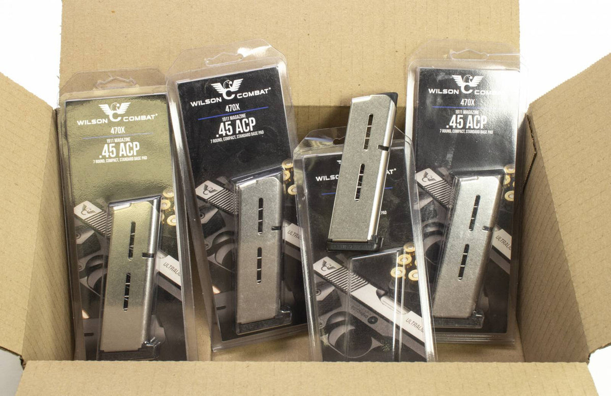 4 NEW Wilson Combat 1911, 45 ACP 7rd 47OX Wilson 1911 Officer Silver Detachable